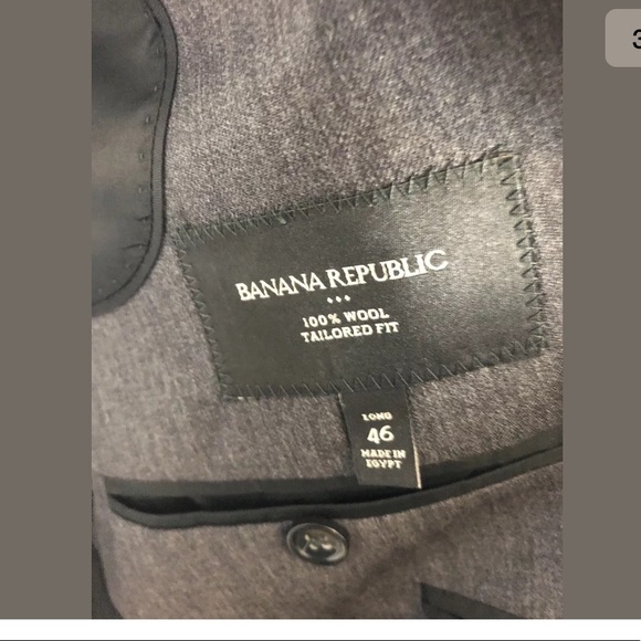 BANANA REPUBLIC 2 BTN Blazer 100% Wool Dark Gray.